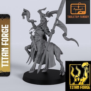 Sylvan Centaur Hero Titanforge Wood Elf Miniature 28mm or 32mm Scale by Titan Forge with Base Included