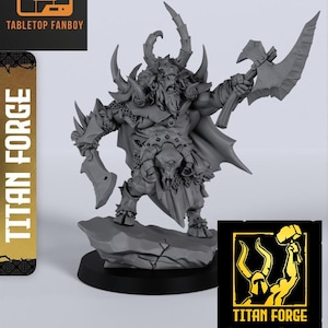 Beast Lord Hero Boss Miniature 28mm or 32mm Scale by Titan Forge with Base Included