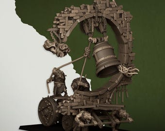 Alcantarillas con alcantarilla móvil y campana/incensario. Modelos de hombres rata a escala para juegos de guerra de Highland Miniatures para juegos de batallas y escaramuzas de fantasía.