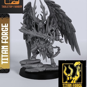 Mor-Zhal Avatar of Yrghal Death Knight Daemon Prince Boss Monster NPC 28mm or 32mm Scale by Titan Forge with Base Included
