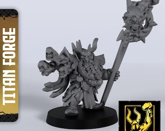 Kashan Vra Enanos Infernales Kashtan Warlock Hero Lord Miniatura a escala de 28 mm o 32 mm de Titan Forge con base incluida