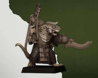 Modelos de hombres rata a escala para juegos de guerra, de Highland Miniatures, para batallas y escaramuzas de fantasía, inspirados en el héroe ingeniero de alcantarillas.