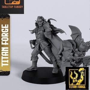 Vampire Titanforge Miniature 28mm or 32mm Scale by Titan Forge with Base Included