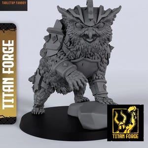 Pit Fighter Ironbeak the Owlbear Miniature 28mm or 32mm Scale by Titan Forge with Base Included