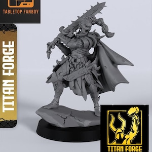 Mor-Zhal Champion Orc Death Knight Miniature 28mm or 32mm Scale by Titan Forge with Base Included
