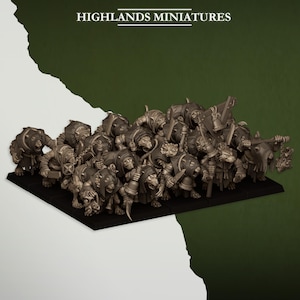 Sewer Vermin Acolytes with Censers or Swords Wargaming Scale Ratmen Models by Highland Miniatures for Fantasy Battle and Skirmish Games