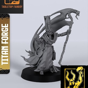 Mummified Sand Priest Mummy Miniature 28mm or 32mm Scale by Titan Forge with Base Included