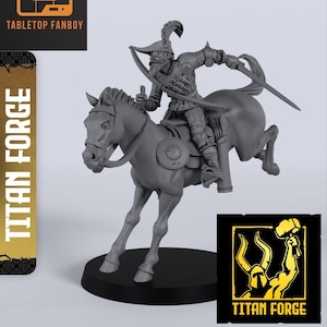 Fantasy Robin Hood Mounted Folk Hero Miniature 28mm or 32mm Scale by Titan Forge with Base Included