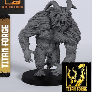 Yeti Spellblade Monster Miniature 28mm or 32mm Scale by Titan Forge with Base Included