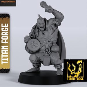 Guttershade Wardrummer Miniature 28mm or 32mm Scale by Titan Forge with Base Included