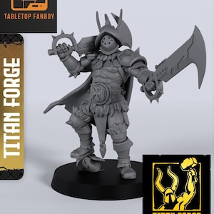 Pit Fighter Buso-Mas the Massacrator Miniature 28mm or 32mm Scale by Titan Forge with Base Included