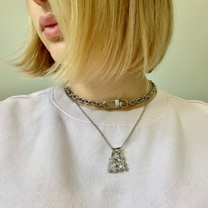 Chunky Silver Chain  Link Necklace | Chain Link choker | Water safe