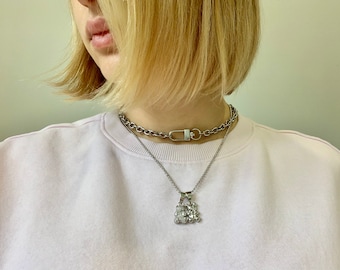 Chunky Silver Chain  Link Necklace | Chain Link choker | Water safe