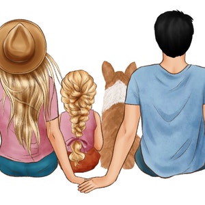 Personalized Family SVG PNG JPEG File , Custom Family Gift, Family Portrait With Pets