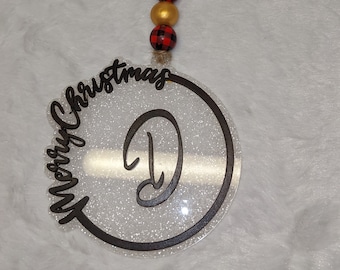 Merry Christmas Monogram Ornament