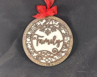 Christmas Ornament - Wooden & Acrylic double layer