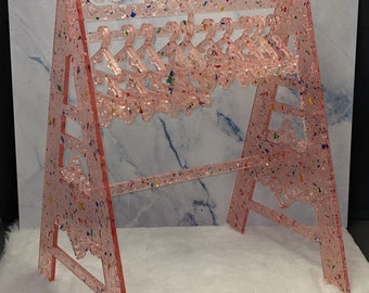 Acrylic Earring Stand  ornate style.