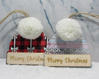 Winter Beanie Ornament - Personalized