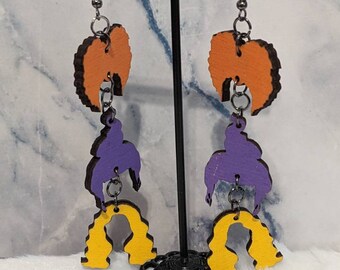 Sanderson Sister Wooden Dangle Earrings