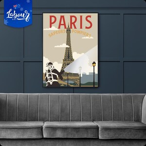 Paris, FR Sapeurs Pompiers | Firefighter Poster | Labor Day Sale | Gift For Him | Smoke Eater Firefighter | Firefighter Labor Day