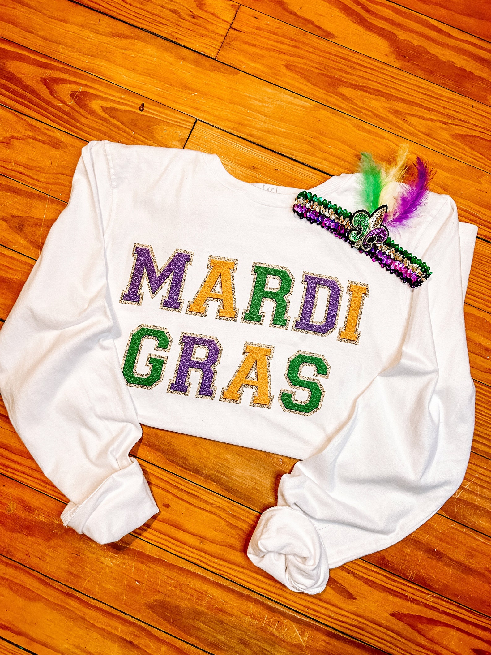 Mardi Gras Faux Chenille Patch Shirt - Etsy