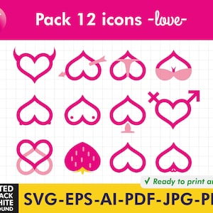 Pack 12 icons &quot;LOVE&quot; - Adult Industry Onlyfans Ideas | Onlyfans Content | Twitch Camgirl Snapchat Fansly Ideas