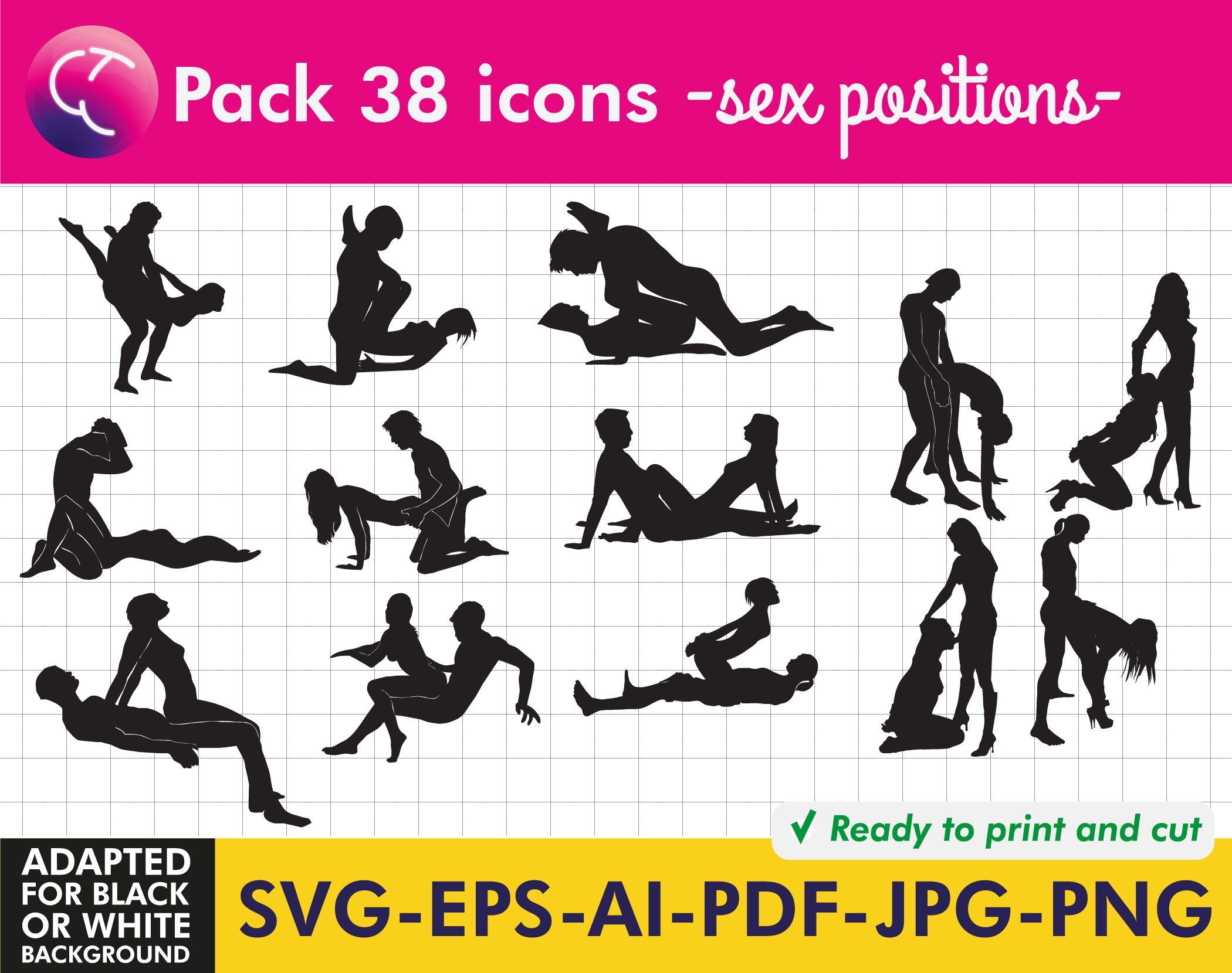 Pack 38 Icons "sex Positions" - Adult Industry Onlyfans Ideas