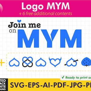 MYM logo + 6 additional content offered - Adult Industry Onlyfans Ideas | Onlyfans Content | Twitch Camgirl Snapchat Fansly Ideas
