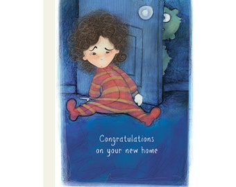 colorful congratulations greeting card celebrating your new home,  BlankCards with Envelopes