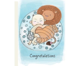 colorful Congratulations greeting cards for your new baby, Blank Cards with Envelopes, baby shower