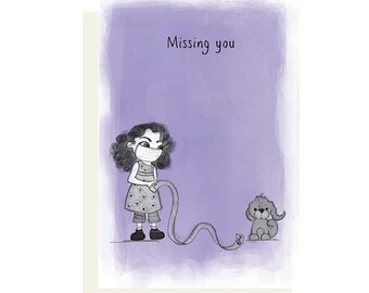 cute COVID I am Missing you greeting card, Blank Cards with Envelopes, All Occasion, for Kids and adults