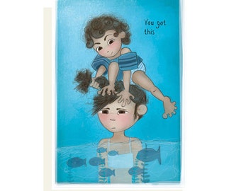 cute funny You can do it greeting cards for soon to be mothers, Blank Cards with Envelopes, All Occasion, for Kids and adults