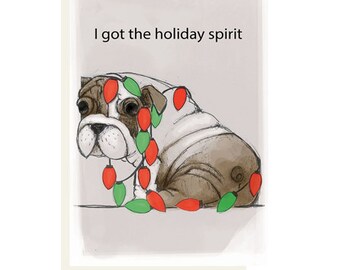 funny Holiday Greeting Cards with cute dog, Blank Cards with Envelopes, for Kids and adults