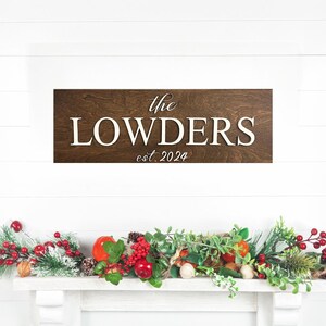 Handcrafted Wood Family Name Sign - Customizable Wooden Last Name Sign for Home, Wedding Gift, or Housewarming Gift.