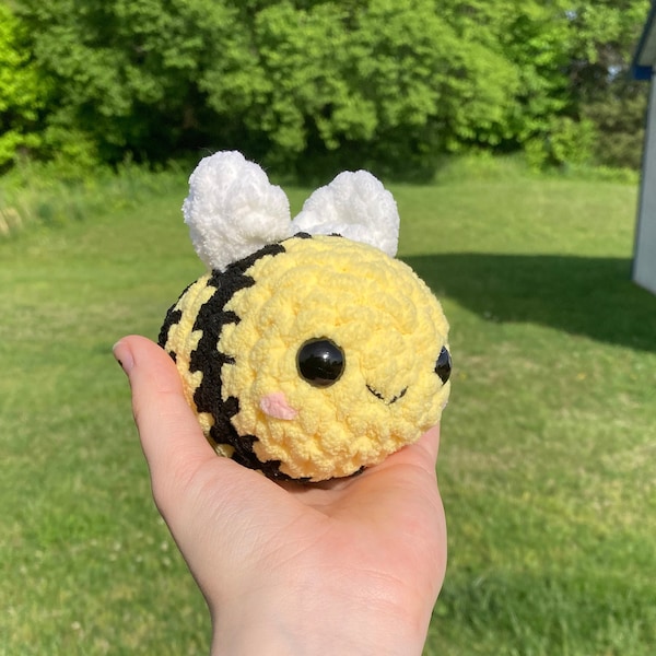 Crochet Mini Bee | Squishy Bee Plush | Homemade Amigurumi | Small Bee Plushie | Bee Stress Ball | Cute Soft Bee | Cheap Squishy Bee Plush