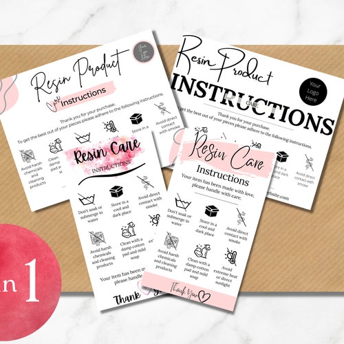 Editable Resin Care Card Template Resin Guide Canva Template Etsy Editable Resin Care Card Template Resin Guide Canva Template Etsy