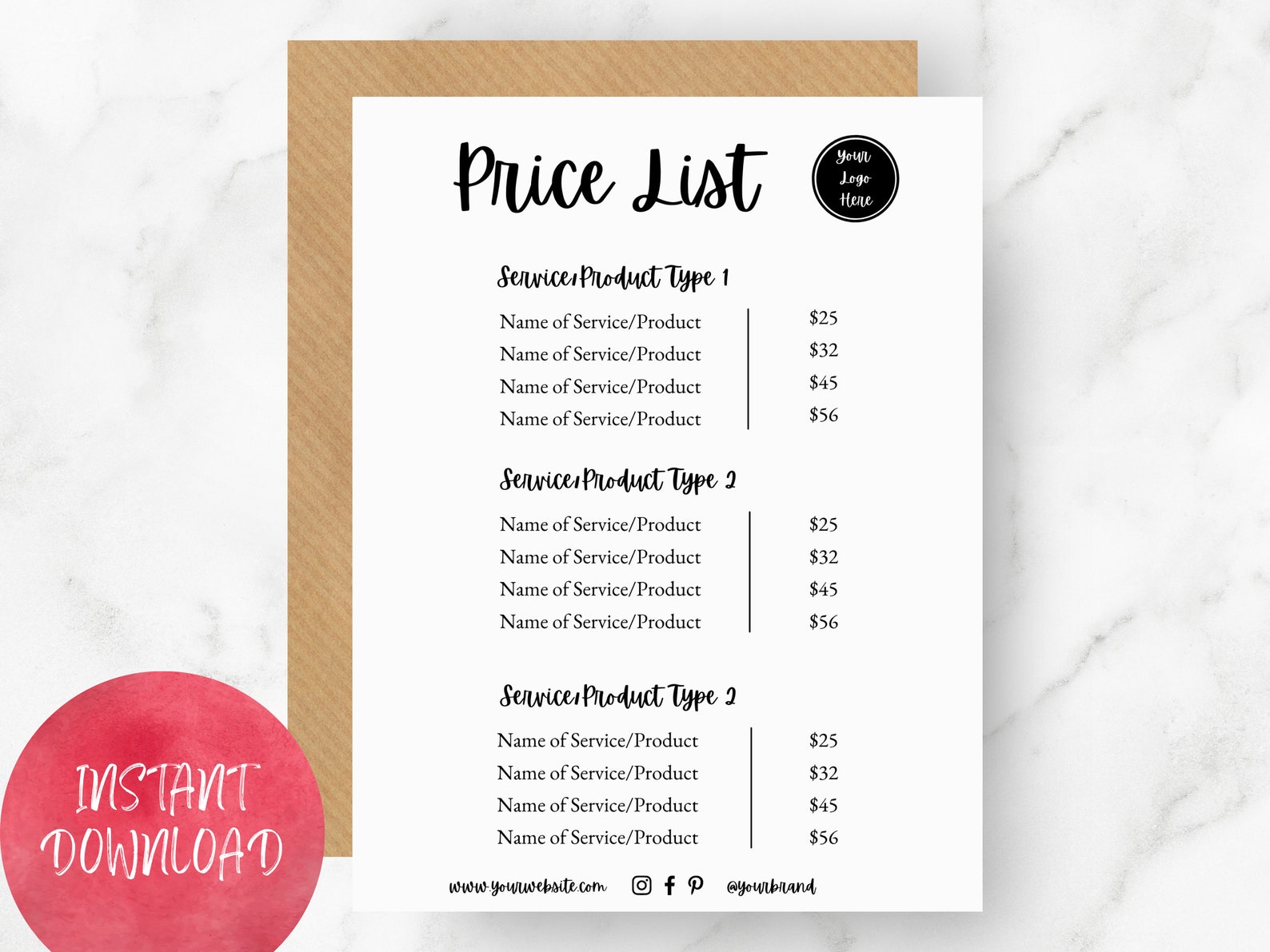Custom Price List Template Canva Editable Hair Salon Beauty Etsy
