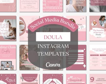 Plantillas de Instagram para doulas, paquete de plantillas de Canva para matronas (descarga digital)