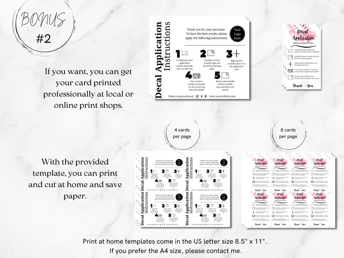 Vinyl Decal Instructions Printable Car Decal Directions How - Etsy