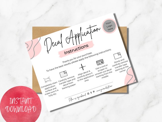 Vinyl Decal Instructions Printable Car Decal Directions How - Etsy