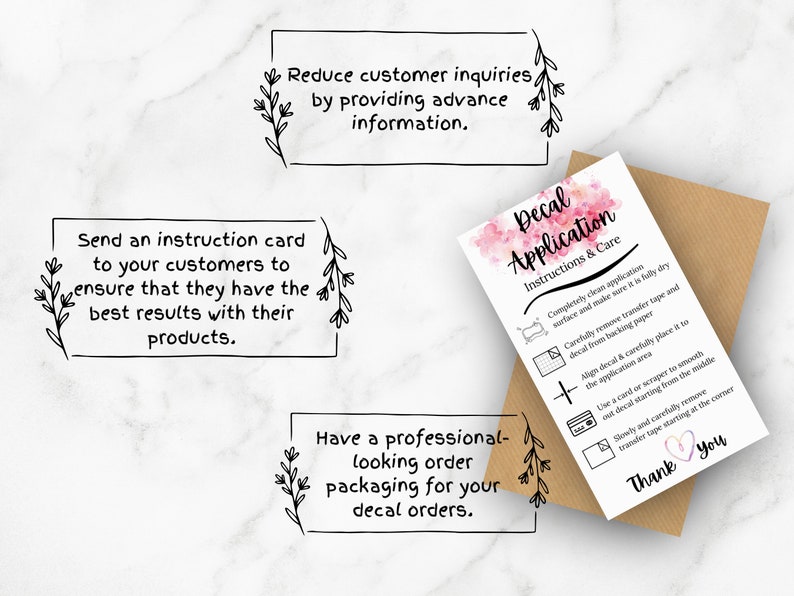 Decal Instructions Printable Vinyl Car Decal Applications Card ...