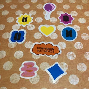 BTS PTD Permission to Dance Stationery Glossy stickers set for letter writing, journaling, scrapbooking