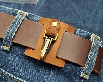 Leather Keychain Clip, Belt Key Holder