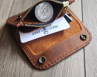 Leather Mini Moto Wallet