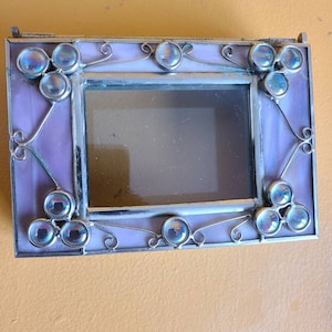 Vintage Personal lavender Glass stash Box with Glass parts