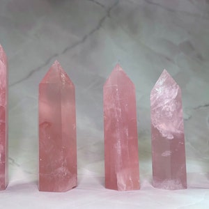 High Quality Rose Quartz Towers | Crystal Tower | Crystal Point | Obelisk | Gemmy Rose Quartz