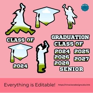 Paquete de plantillas de marcos de Canva de graduación personalizables, crea diseños personalizados