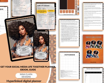 Social Media planner Bundle, Good Notes Planner, OneNote, Printable planner, Digital Downloads
