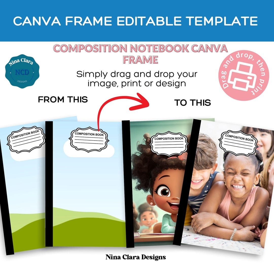 Editable Composition Cover Template, Quick Notebook Design for Busy ...