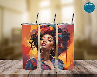 Tumbler Wrap Bundle, African american art, Canva Template, Create Stunning Designs with Ease, Digital Canva Template